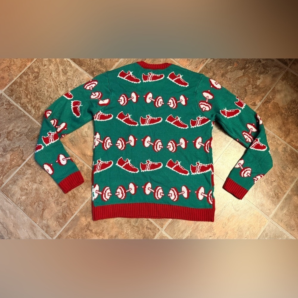 Blizzard Bay “Gains Santa” Ugly Christmas Sweater Men’s L – Gym Holiday Party - Picture 3 of 6